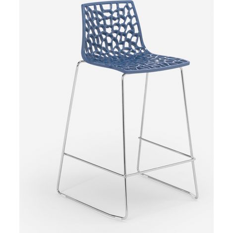 Sgabello design Grand Soleil bar cucina 64cm Mini Spider - Blu