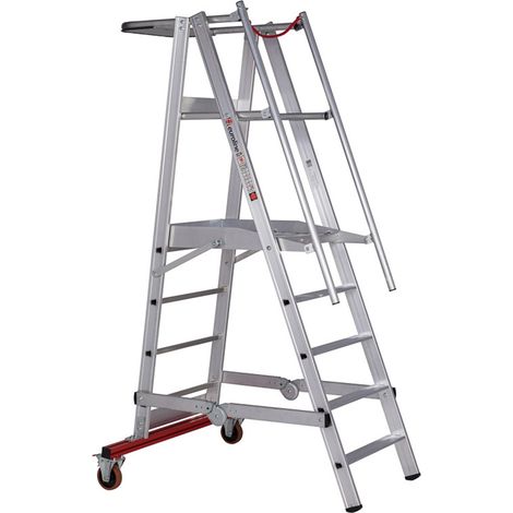 Euroline Premium 32777 Podestleiter fahrbar 5 Stufen (1/4)