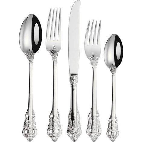 Elegantes Besteckset für 4 Personen, 20-teilig, aus poliertem 18/10-Edelstahl, glänzend, feines Silberbesteck und spülmaschinenfest (1/5)