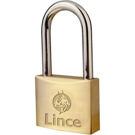 Candado Seguridad  25Mm Arco Largo Llave Nº 3386 Laton Lince