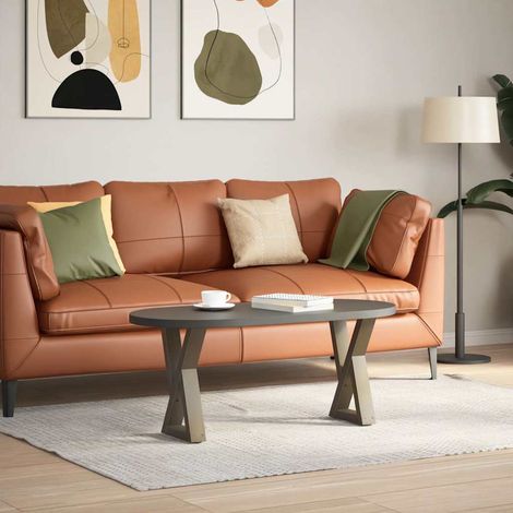 vidaXL Coffee Table Legs 2 pcs Natural Steel 28x(42-43,3) cm Steel (1/5)