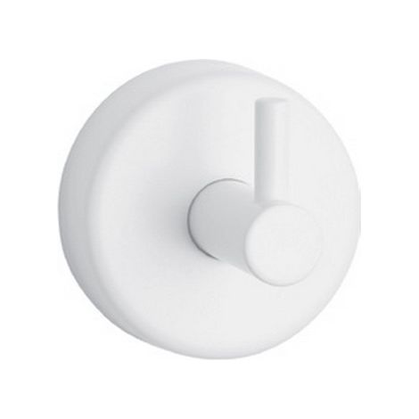 Appendino bagno gancio singolo a muro in acciaio inox finitura bianca opaca  MONDE-B kamalu