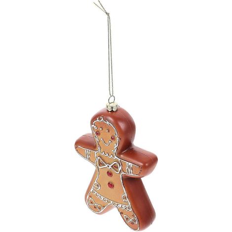 Décoration de Noël en pain d'épice à suspendre - Lot de 5 ornements pour sapin de Noël (1/5)
