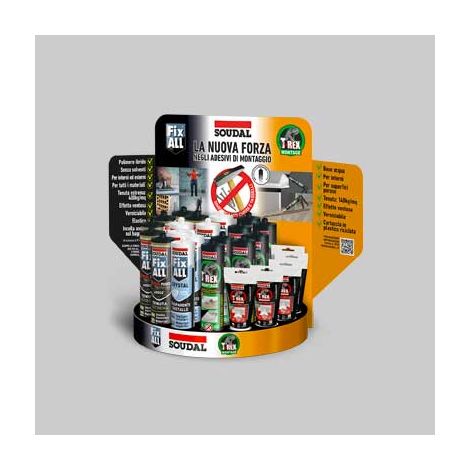 Espositore da banco fix all vs t-rex soudal 24 pezzi