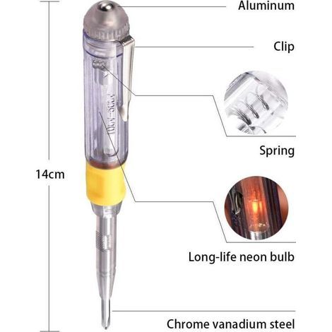Elektrischer Spannungsprüfer 100–500 V – 220-V-Stromprüfer mit Schraubendreher – Isolierter Prüfstift für Heim- und Profiinstallationen (1/3)