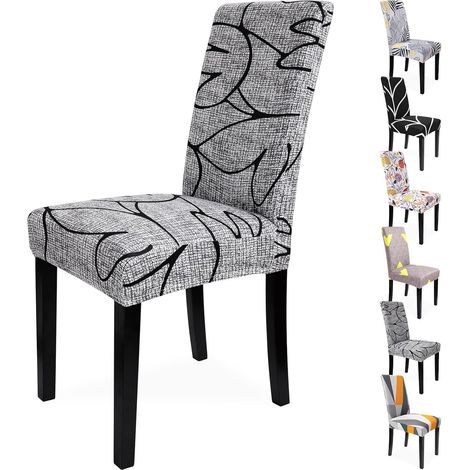 Funda Para Silla Elástica - Estampado Moderno Graffiti - Ajuste Universal Para Sillas De Comedor Y Oficina - Lavable Y Desmontable - Set De 4 Unidades (1/5)