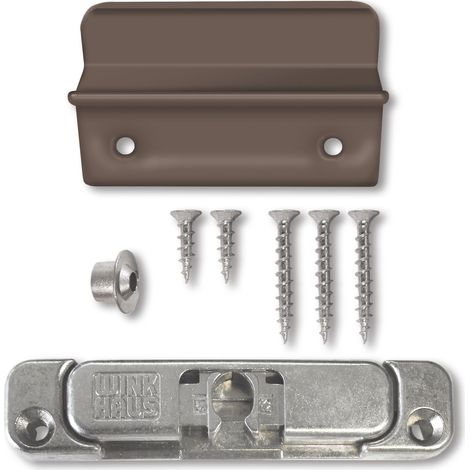 Griffschale weiß und Schnäpper für Balkontür, Farbe braun