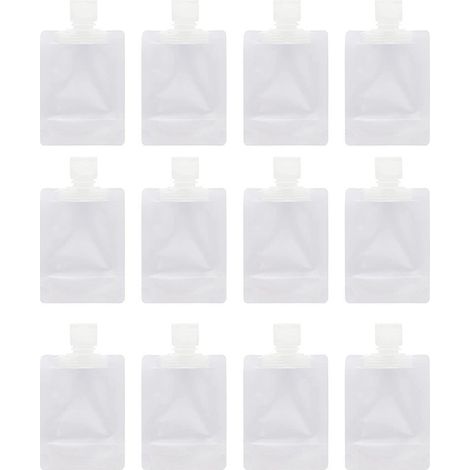 12 Sacs de Rangement Transparents pour Liquides de Voyage, Emballages Vides en Plastique Portable (1/5)
