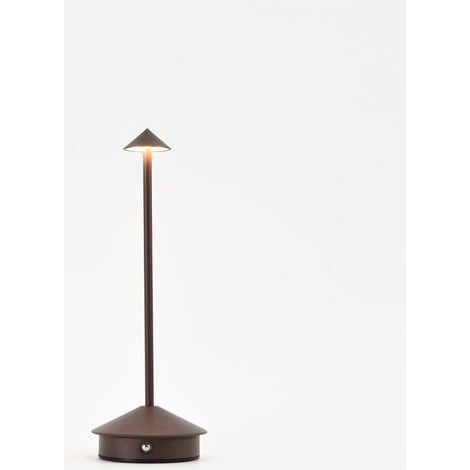 Lampe de table LED rechargeable sans fil (marron), lampe de table tactile d'extérieur 6000 mAh, lampe de table en métal au design moderne, étanche, à intensité variable, pour chevet, intérieur