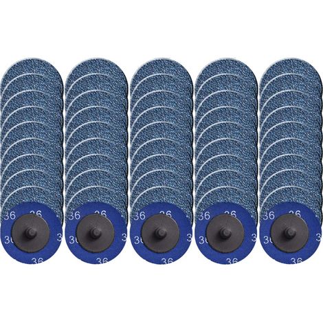 Lot de 50 disques abrasifs à changement rapide,  disque de verrouillage en rouleau avec revêtement en oxyde de zirconium pour la préparation de surface (grain 36)