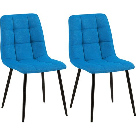 Set di 2 sedie da pranzo Tilde Turchese Tessuto (1/5)