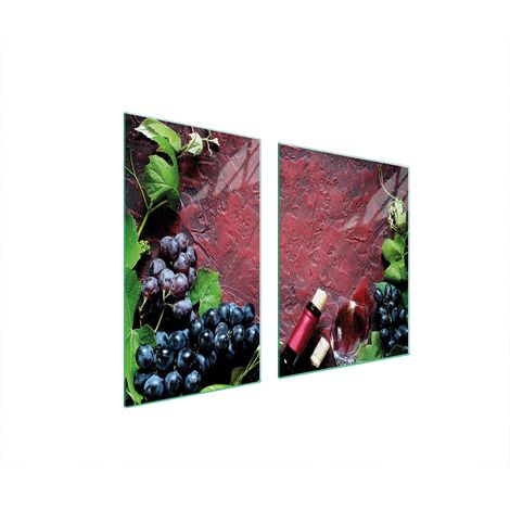 ASSIETTE EN VERRE et PLANCHE À DÉCOUPER 100x52 VIN (1/5)