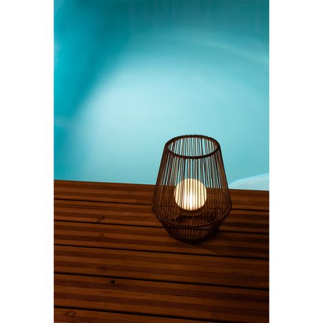 Lanterne solaire ajourée 30 cm, écrin de lumière douce, sa perle lumineuse sublime chaque soirée (1/4)