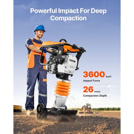 Pilonneuse vibrante, 6,5 CV, pilon vibrant, moteur à essence 196 cm³, 4 ressorts, force d'impact 253 kgf/cm², profondeur de compact… (1/5)