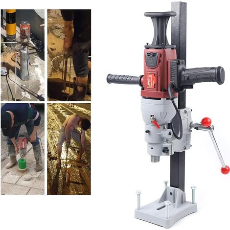 Perceuse à carotter à carotter à la main - Perceuse à carotter diamantée - Perceuse à sec et humide - 1200 tr/min - Support inclinable pour perçage à sec et humide