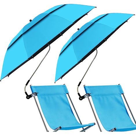 Parasol de Chaise avec Pince Universelle, Parapluie Réglable à 360° pour Chaise, Parasol pour Chaise de Plage, Chaise de Terrasse, Fauteuil Roulant, Chaise de Camping, Chariots (1/5)