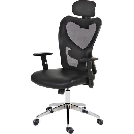 Poltrona ufficio girevole regolabile T350 Atlanta ecopelle design moderno grigio (1/5)