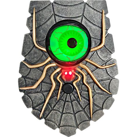Gruselige Halloween-Glocke mit leuchtendem Spinnenauge und unheimlichen Geräuschen – Partydekoration (1/5)