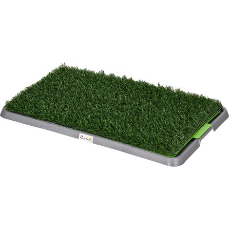 Toilettes pour chien avec tapis en gazon artificiel, bol d'apprentissage de la propreté, 67 x 41 cm