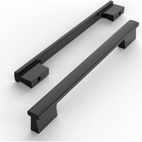 10 Poignee de meuble Noir 192mm Alliage de zinc, Vis incluses, Pour cuisine, Tiroir, Armoire (1/5)
