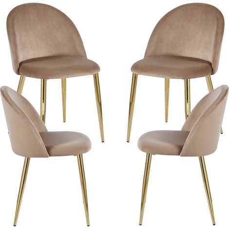 Packs Sillas Comedor - Pack 4 Sillas Vint Terciopelo Golden - Champán (1/3)
