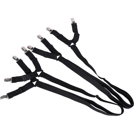 Stück rutschfeste Bettlakenbefestigungen, verstellbares Gummiband mit Schnallen (1/5)