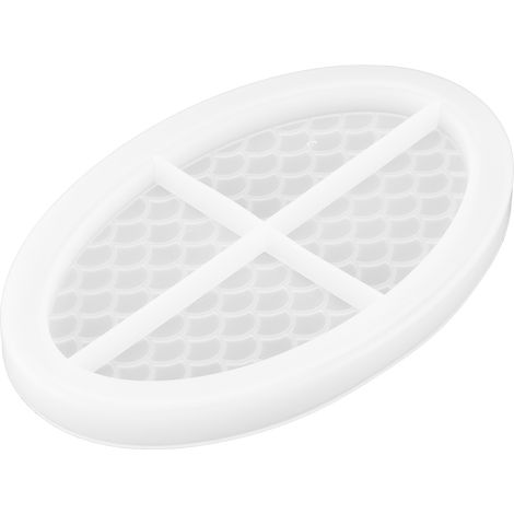 Moule en résine époxy pour plateau à fruits, moule en silicone décoratif pour plateau/assiette, accessoire de bricolage, moule ovale pour plateau en écailles de poisson (1/5)