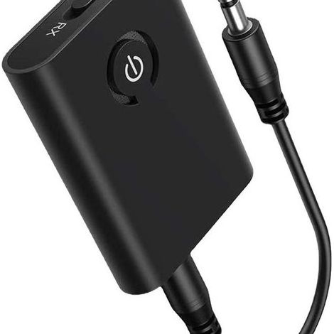 Adaptateur Bluetooth, récepteur Bluetooth 5.3 2 en 1, émetteur Bluetooth à faible latence, adaptateur audio Bluetooth avec prise jack 3,5 mm pour TV, chaîne stéréo et casque. (1/5)