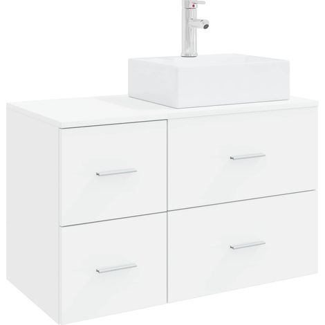 Bathroom Furniture Set 2 pcs White Engineered Wood vidaXL (1/5)