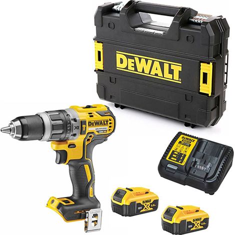 Dewalt – Perceuse-visseuse à percussion 18V DCD796P2 – 2 batteries 5.0Ah – Moteur Brushless – Couple 70Nm pour béton et maçonnerie – Coffret TSTAK
