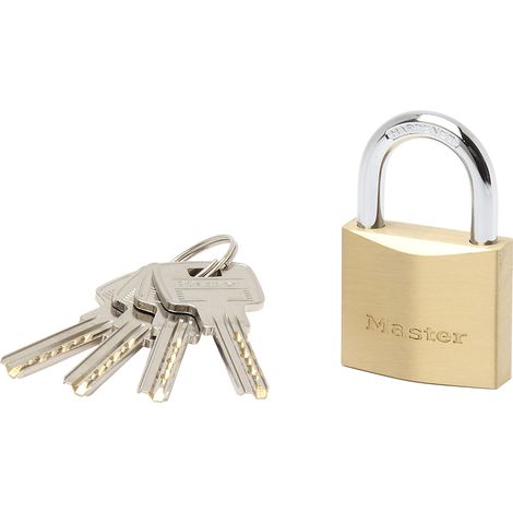 Master Lock 2940EURD Lucchetto a Chiavi con Corpo Spesso in Ottone Massiccio, Oro, 6.2 x 4 x 1.6 cm (1/4)