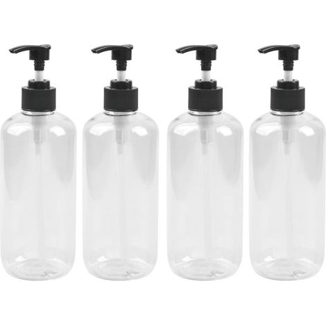 transparente, nachfüllbare PET-Seifenflaschen à 500 ml – für Shampoo, Duschgel und Lotion – ideal für Bad und Reisen – 19 x 6,8 cm (1/5)