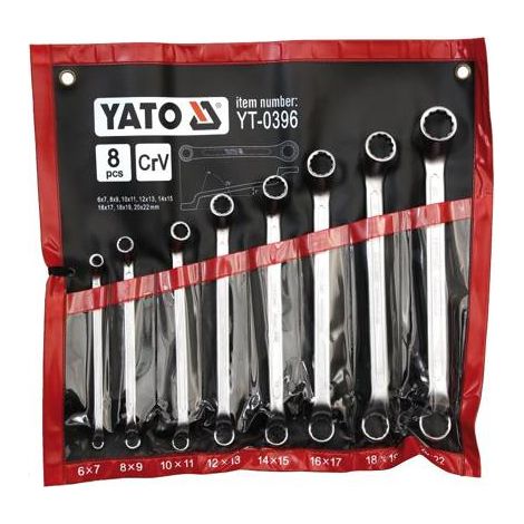 Ringschlüssel, aufgebogen 6-22 mm 8 Stück Yato YT-0396