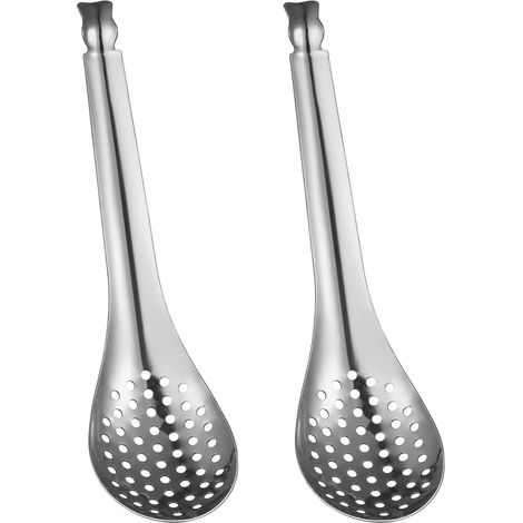 (Lot De 2) Cuillères À Caviar En Acier Inoxydable Cuillère Percée Pour Égoutter Rapidement Les Aliments Passoire Petite Cuillère Pour Cuisine Maison (1/5)