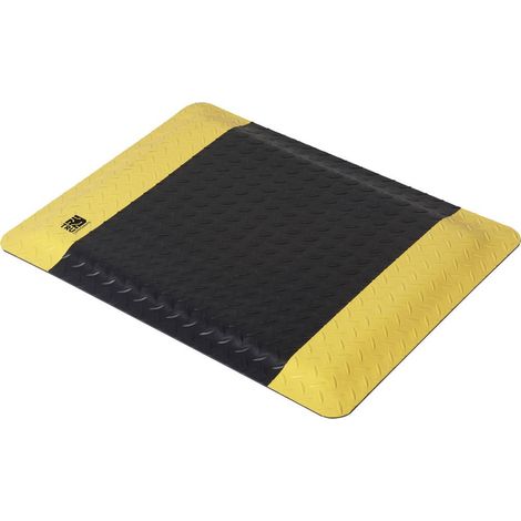 TRU COMPONENTS Tapis de sol antistatique (ESD) noir, jaune (L x l x H) 610 x 450 x 18 mm antistatique (1/4)