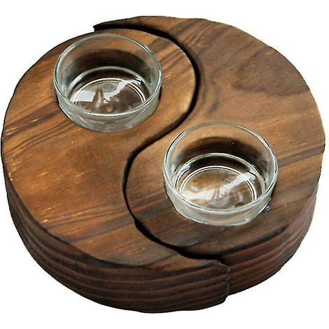 1 Paar Kerzenhalter aus Holz