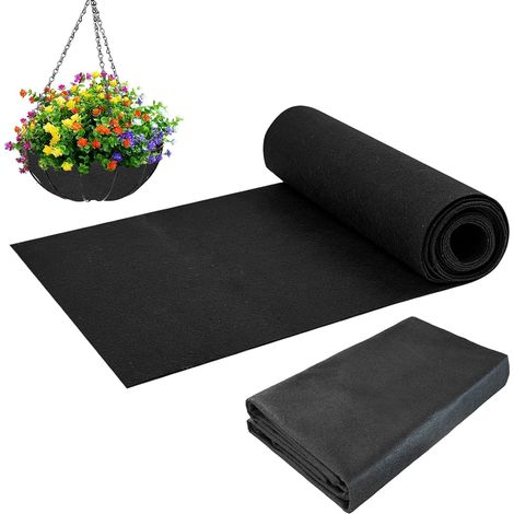 Doublure en feutre, revêtement en tissu, tapis de barrière de sol, revêtement de jardinière, tissu d'herbe, isolation de serre, tapis pour animaux de compagnie, facile à couper (40 x 200 cm) (1/5)