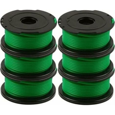 Packung mit 6 Spulen Trimmerfaden für Black & Decker GL7033, GL8033, GL9035, 6 m