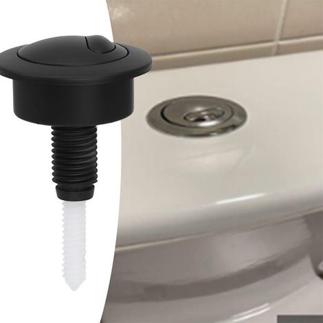 Bouton de chasse d'eau pour toilettes, pour robinet de chasse Twyford/Siamp Optima 49, noir (1/5)