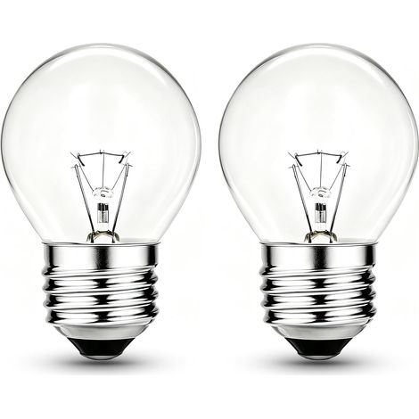 Ampoule Four E27 - Lot de 2 - Verre Thermorésistant - Dimmable 400LM - Pour Micro-ondes Et Four - G45 2700K (1/5)