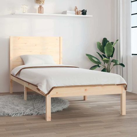 vidaXL Cadre de lit sans matelas 75x190 cm bois massif (1/5)