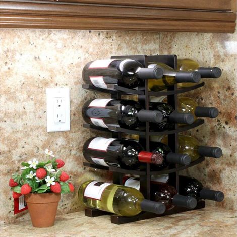 Support à bouteilles de vin en bambou usage quotidien (1/3)