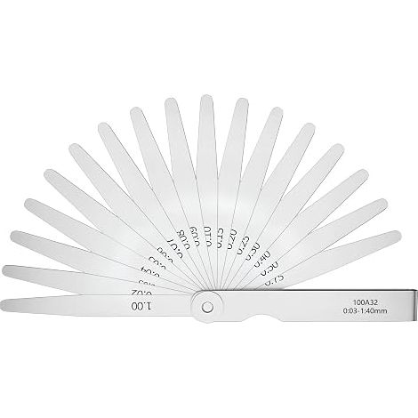 32 Blade Thickness Gauge, Stainless Steel, Metric and Imperial (1/5)