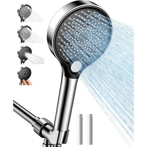 Pommeau de douche filtrant avec douchette à main, pommeau de douche haute pression pour eau dure 3 modes de jet, angle réglable, adoucisseur d'eau, pommeau de douche amovible avec filtre remplaçable (1/5)