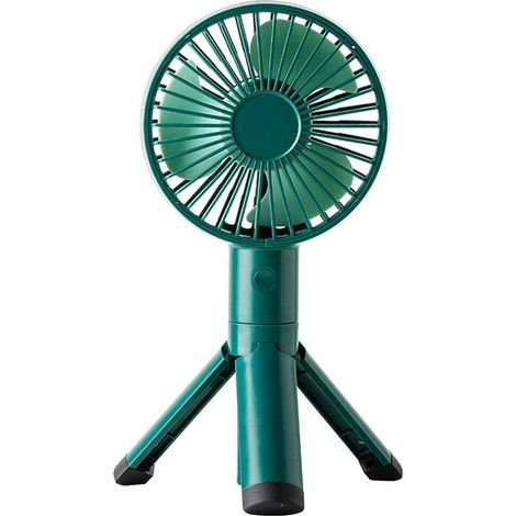 Kleiner, tragbarer, per USB aufladbarer Taschenventilator (grün), geeignet für den Innen- und Außenbereich (1/5)