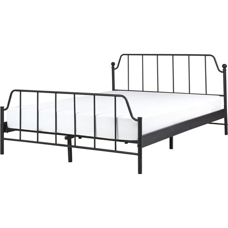 Bed Metal MAURESSAC 140 x 200 cm (EU Double) Black