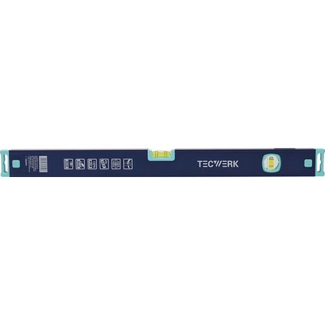 TECWERK Wasserwaage 100cm Alu.blau Spiegellibelle max.±0,5 mm/m TECWERK