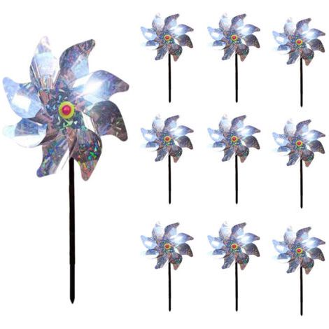 Protección para pájaros de molinos de viento reflectante 10 piezas, material PVC resistente a la intemperie, efectivo con viento ligero (1/5)