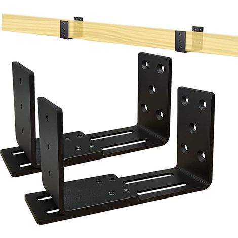 Support de butée de porte réglable, support de barre de sécurité de porte robuste, support de tirant de porte de sécurité en métal en forme de U (1/5)