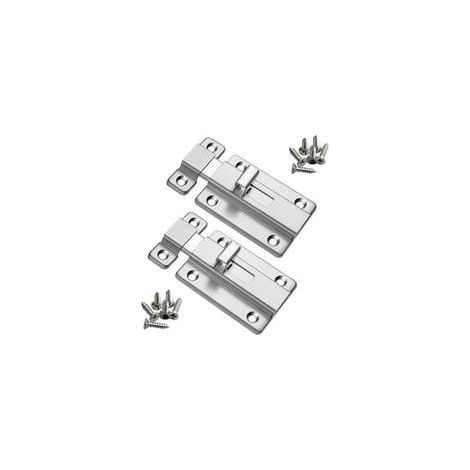 Chiavistelli per porte in acciaio inox da 10 cm per la sicurezza interna, viti incluse. (1/5)